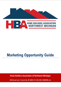 Front cover of home builders association of Northwest Michigan (HBANWMI) marketing guide